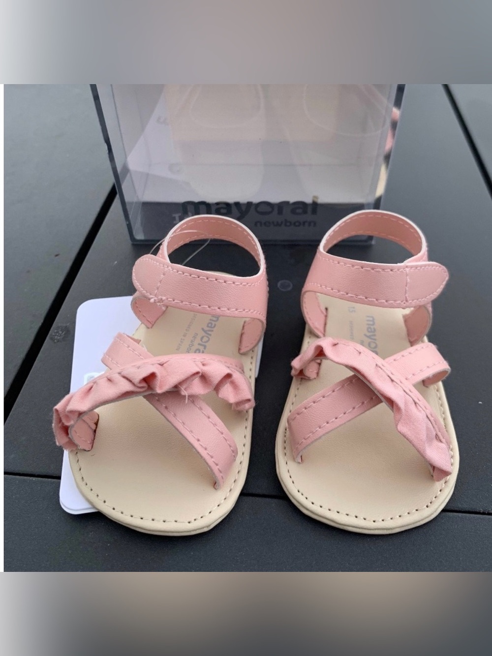 New Mayoral Baby Girl Pink Ruffle Strap Sandal